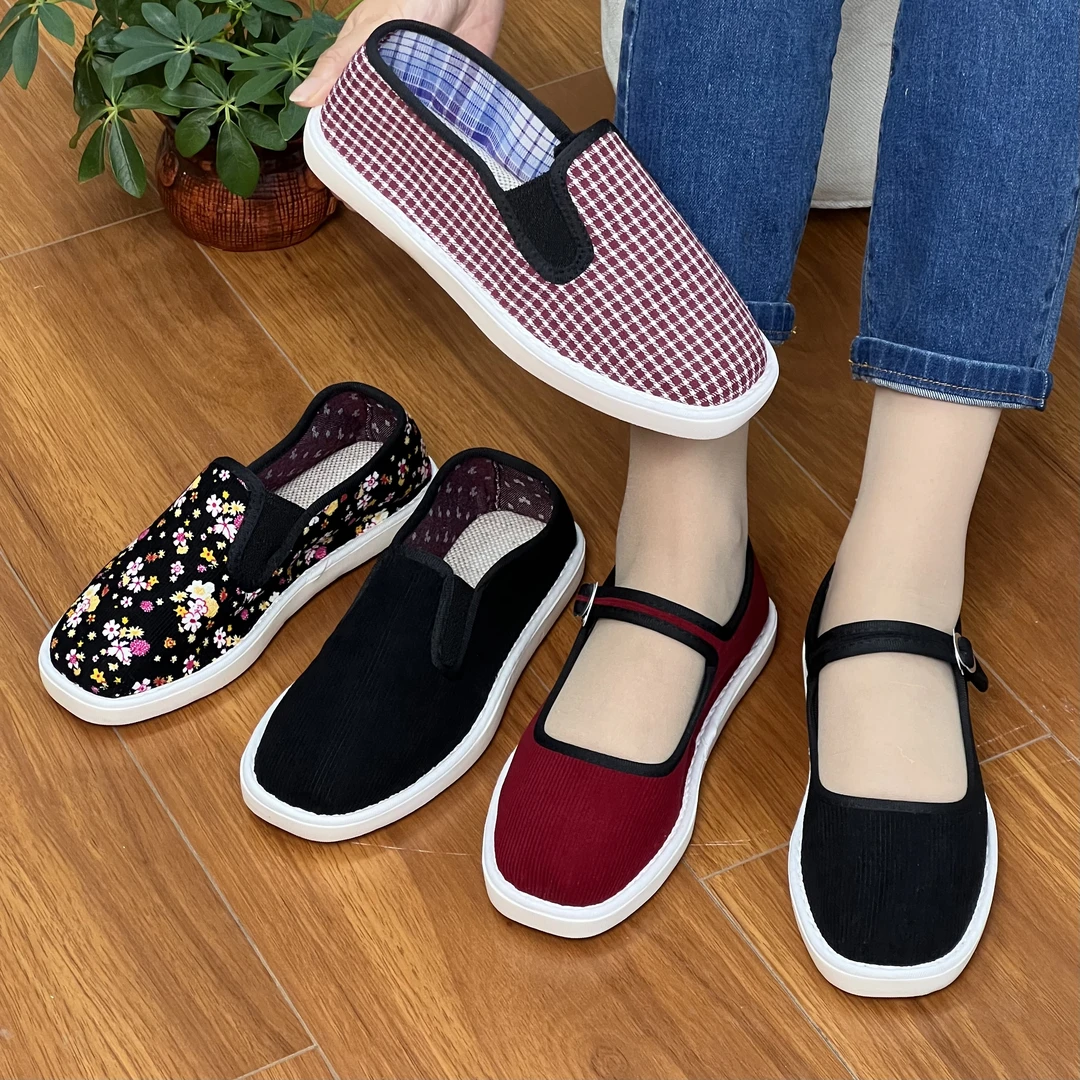 何航女士【手工布鞋】春夏季时尚透气舒适休闲散步软底夏季布鞋女款