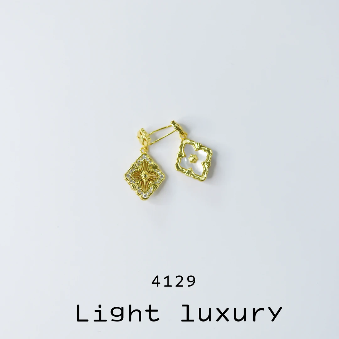 铜合金耳饰 4129时尚气质百搭简约法式菱形耳饰