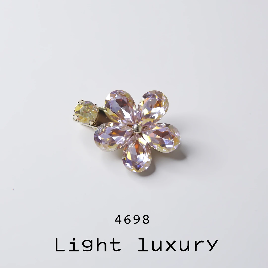 4698 气质轻奢甜美法式粉色花朵发卡