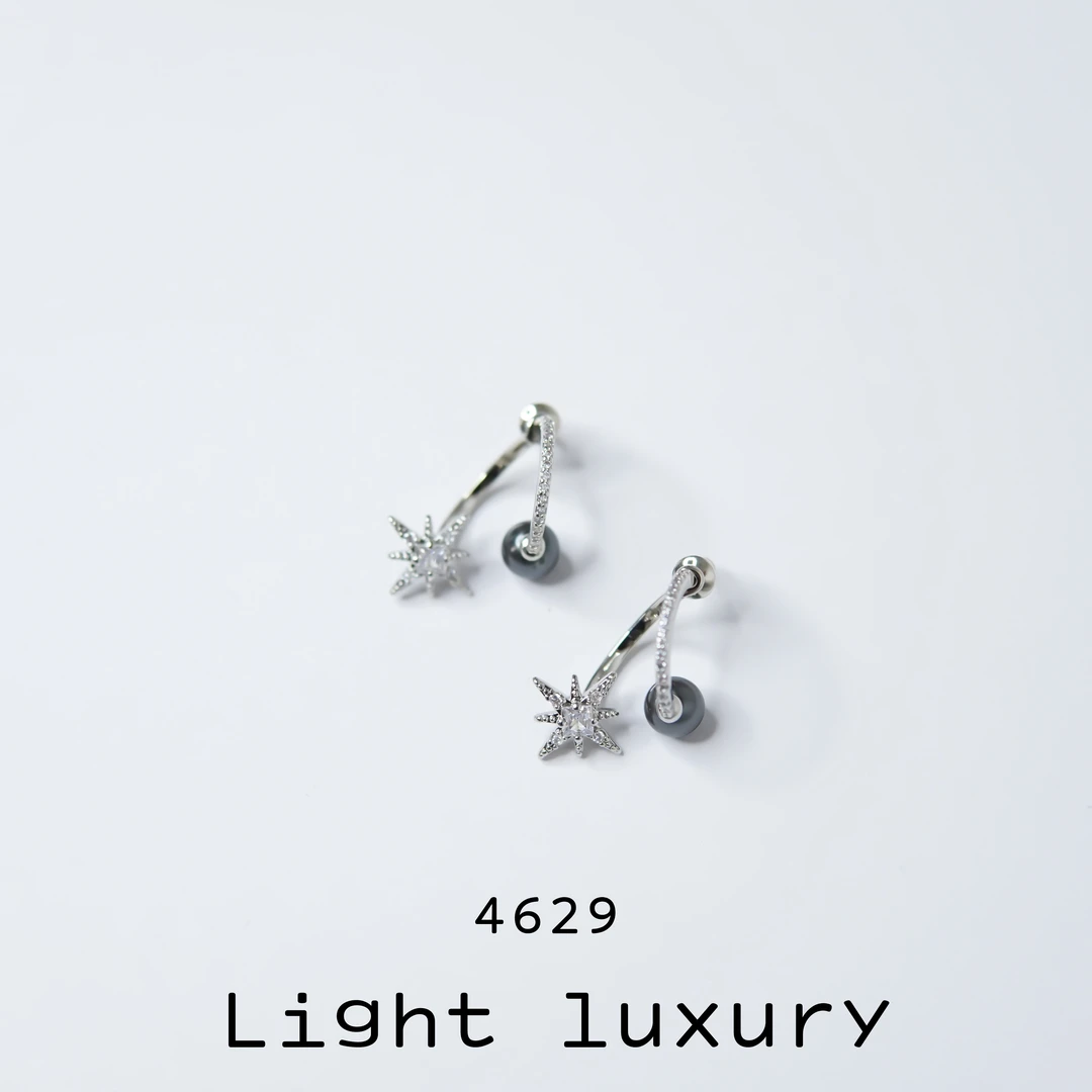 铜合金耳饰 铜合金耳饰 4629气质轻奢百搭简约素款设计师精致星