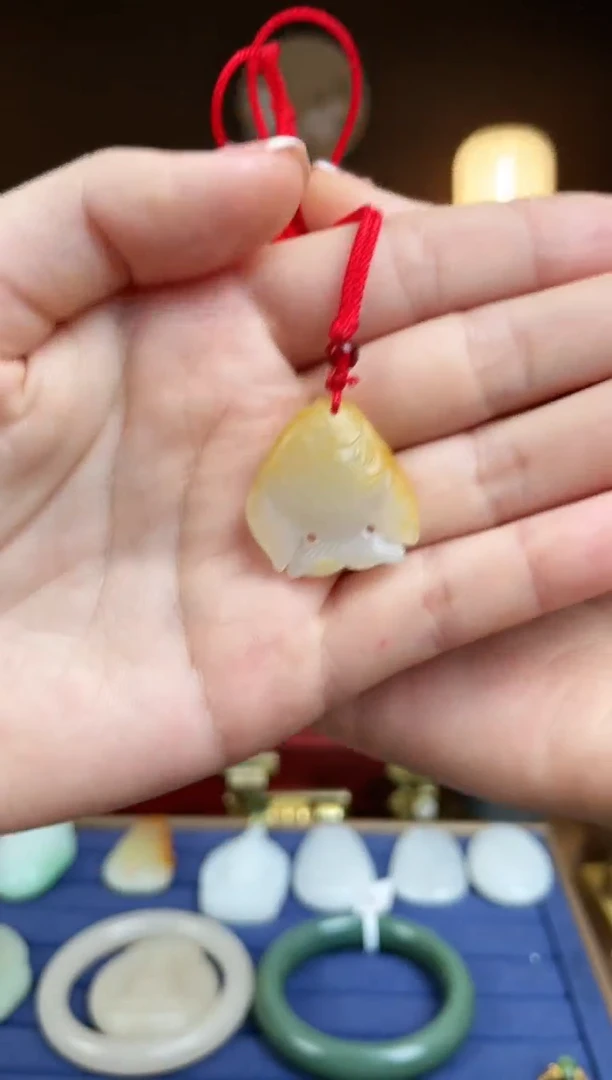 【闪购商品】和田玉颈饰未镶嵌AG87 年年有余  赠个如意