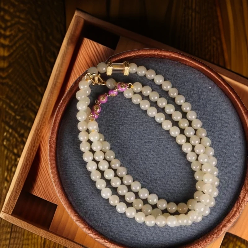 【小娟珠宝】F010 和田玉藕粉项链 0300