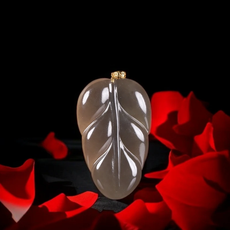 【飾上】F128 和田玉叶子 L 3379