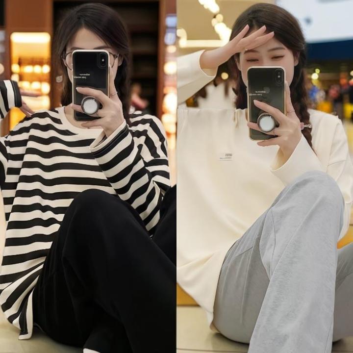 买一送一自带胸垫睡衣女春秋免穿宽松透气可外穿长袖居家秋家居服