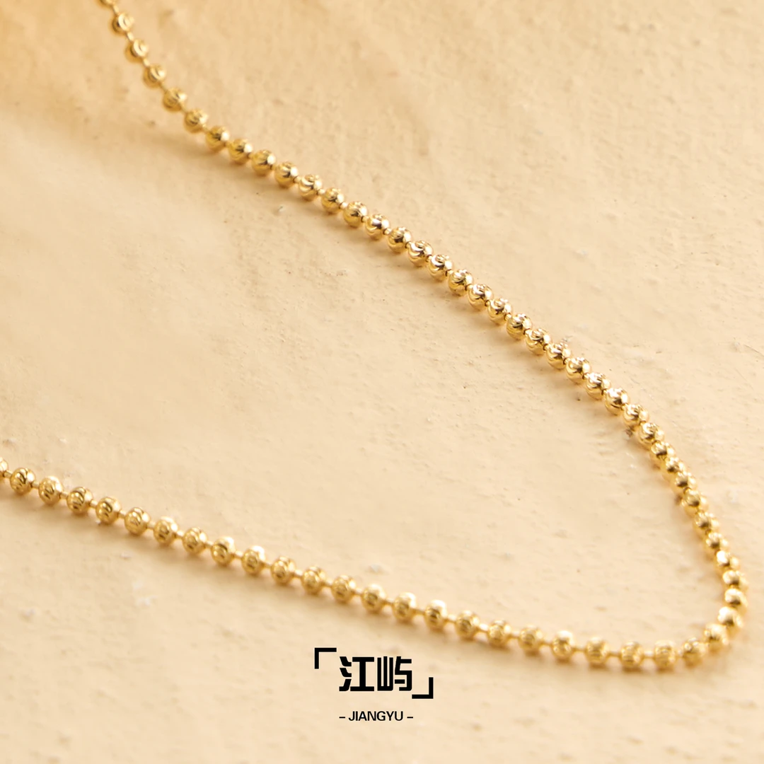 江屿 链子925银 月亮珠项链