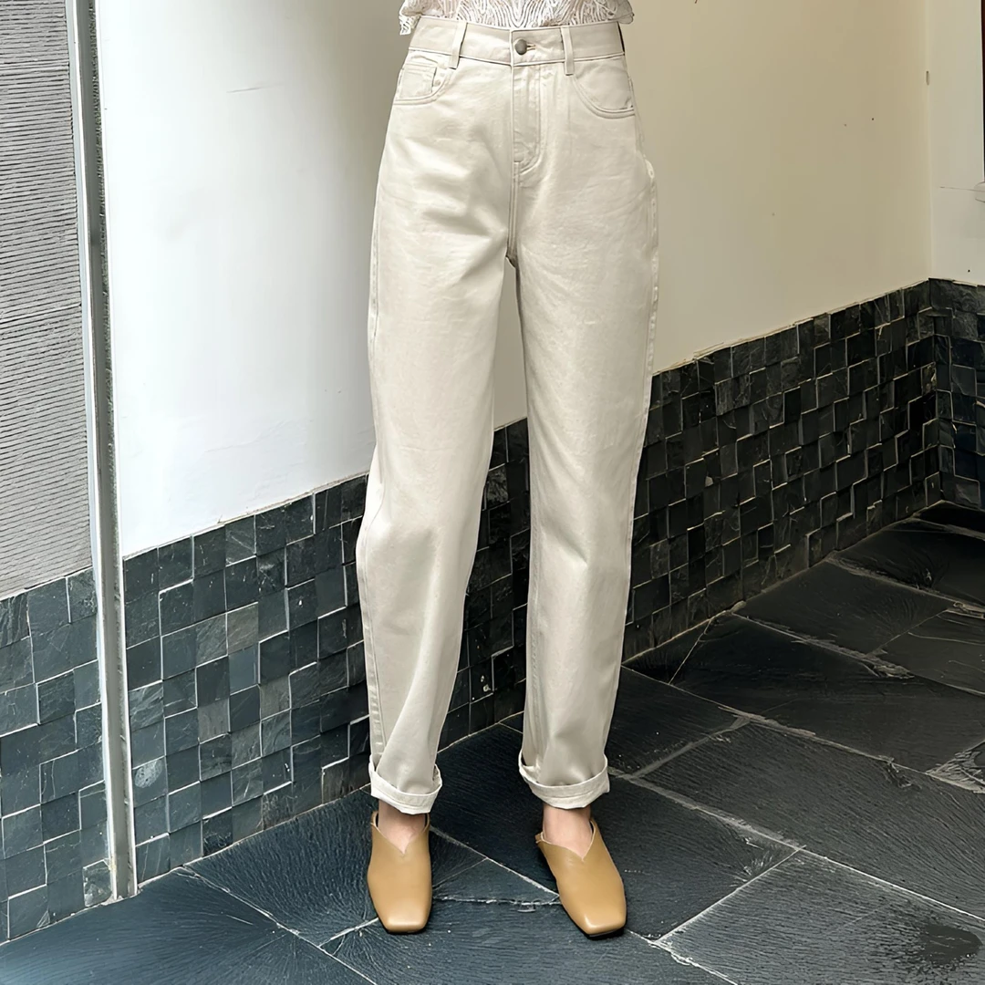 新疆长绒棉小哈伦牛仔裤#水洗百搭