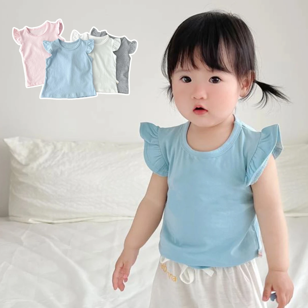 女宝宝甜美纯棉A类T恤背心夏季薄款婴儿衣服无袖女童上衣打底衫薄