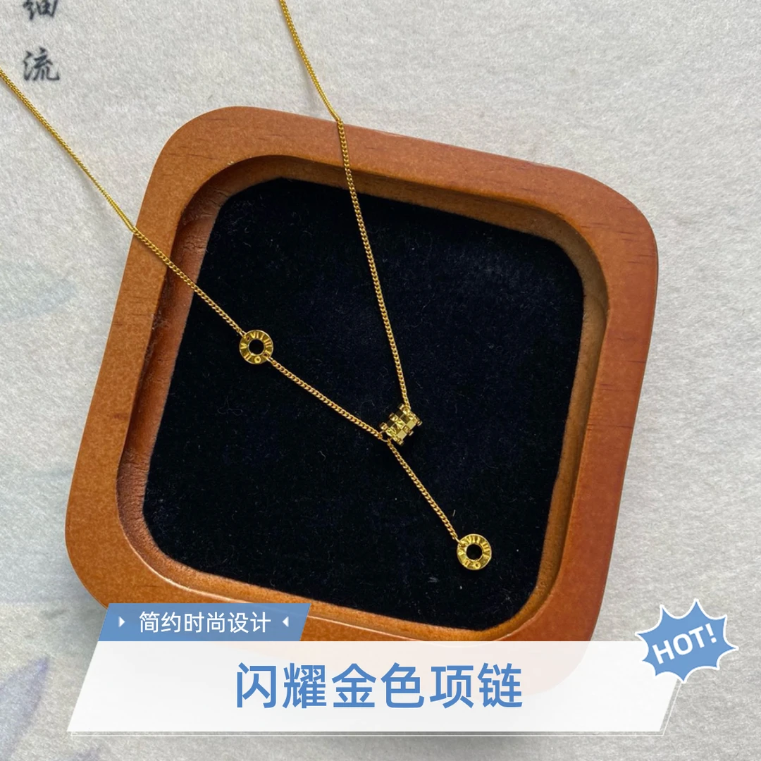坠链均足银 包金银小蛮腰项链气质轻奢时尚百搭