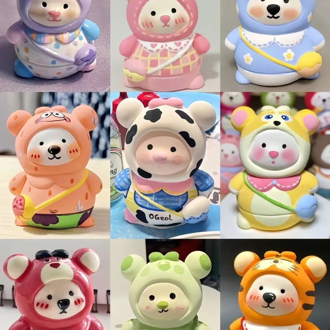 【处理20只装】背包熊石膏娃娃涂色DIY白坯手工涂鸦可爱3D公仔玩具