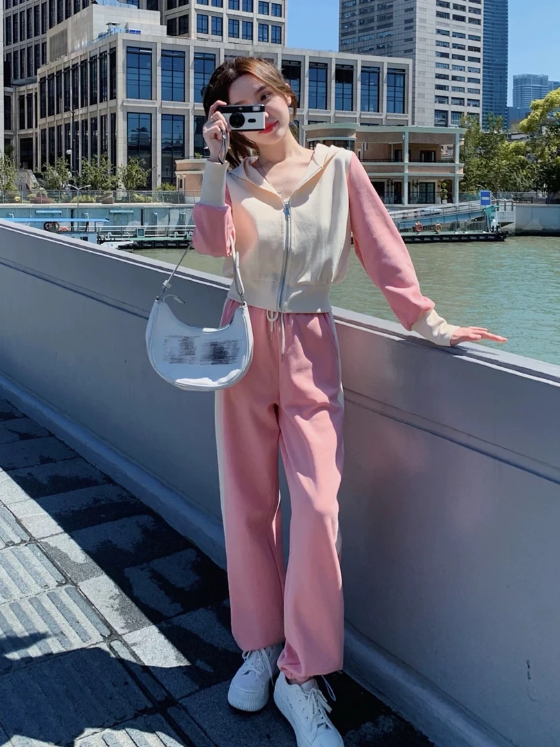 L-休闲拉链上衣裤子两件套LZ1536