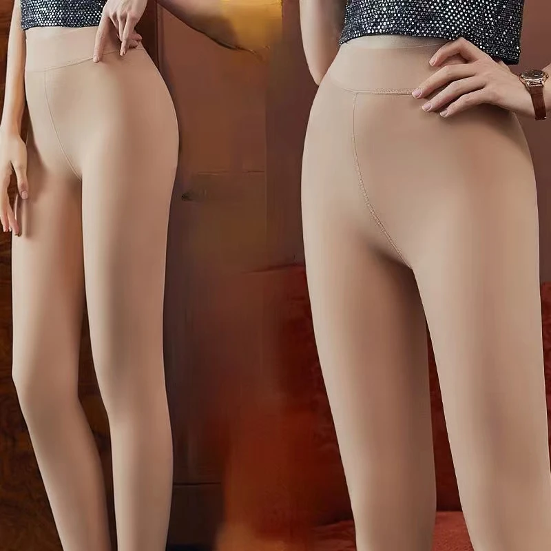 光腿神奇春秋冬季裸感自然肤色外穿加绒美腿高腰打底裤莫奈花园风