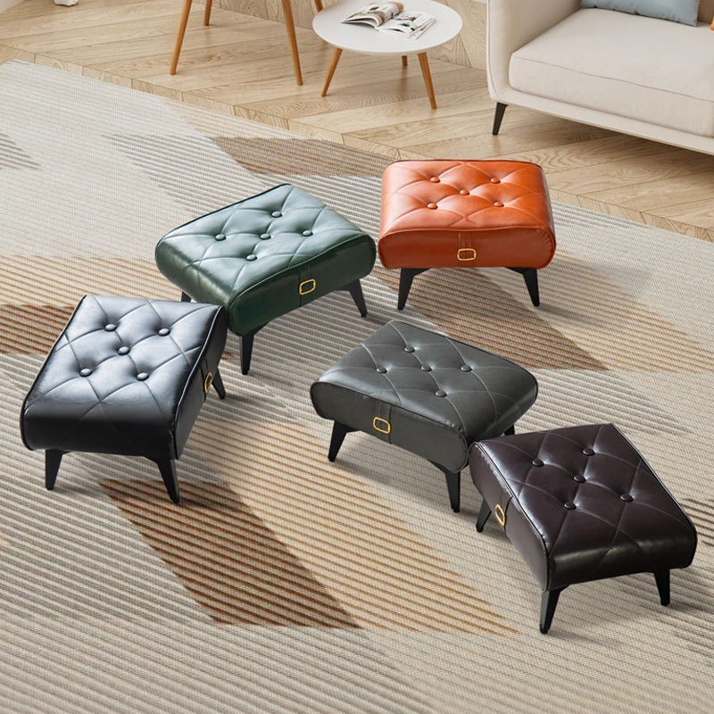 庄子然玄关换鞋凳轻奢客厅家用方形小凳换鞋沙发小凳子皮革轻奢凳