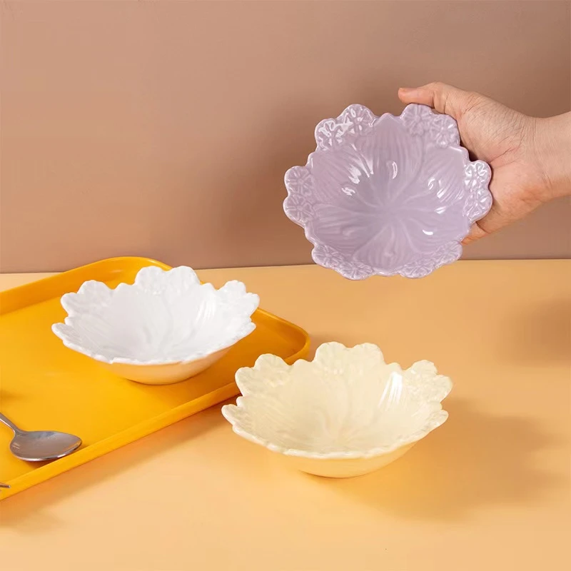 庄子然 家用时尚雪花零食坚果小碟子网红陶瓷创意小碟子