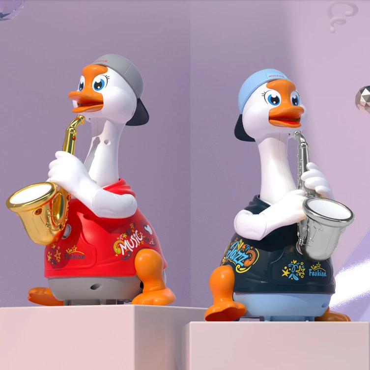 汇乐萨克斯摇摆鹅会唱歌跳舞和宝宝学舌互动鹅9个月宝宝玩具六一