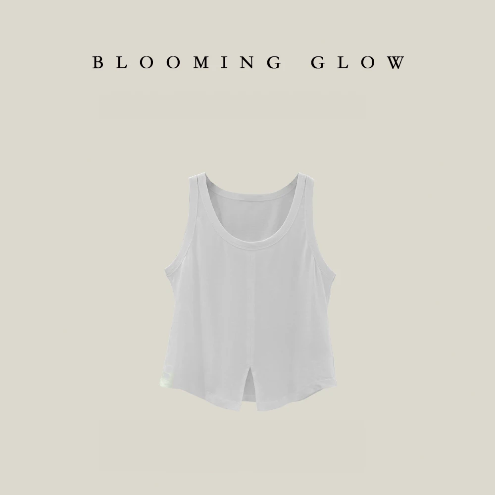 碧莲青灰绿 奶油白 棋盘黑 三色开叉背心