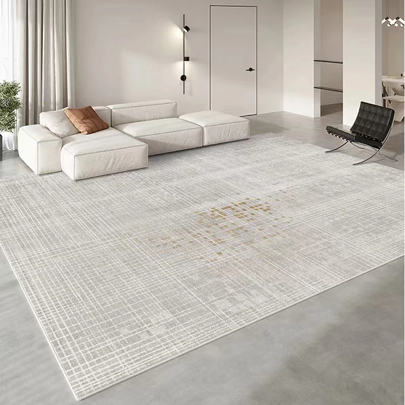 【薄款圈绒】现代极简轻奢黑白灰风客厅地毯防水可擦洗茶几地毯垫子