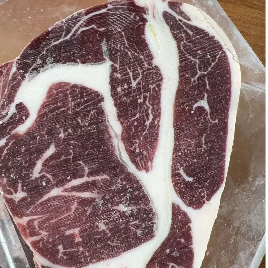 包邮3斤国产北京雪龙和牛眼肉牛排雪花谷饲