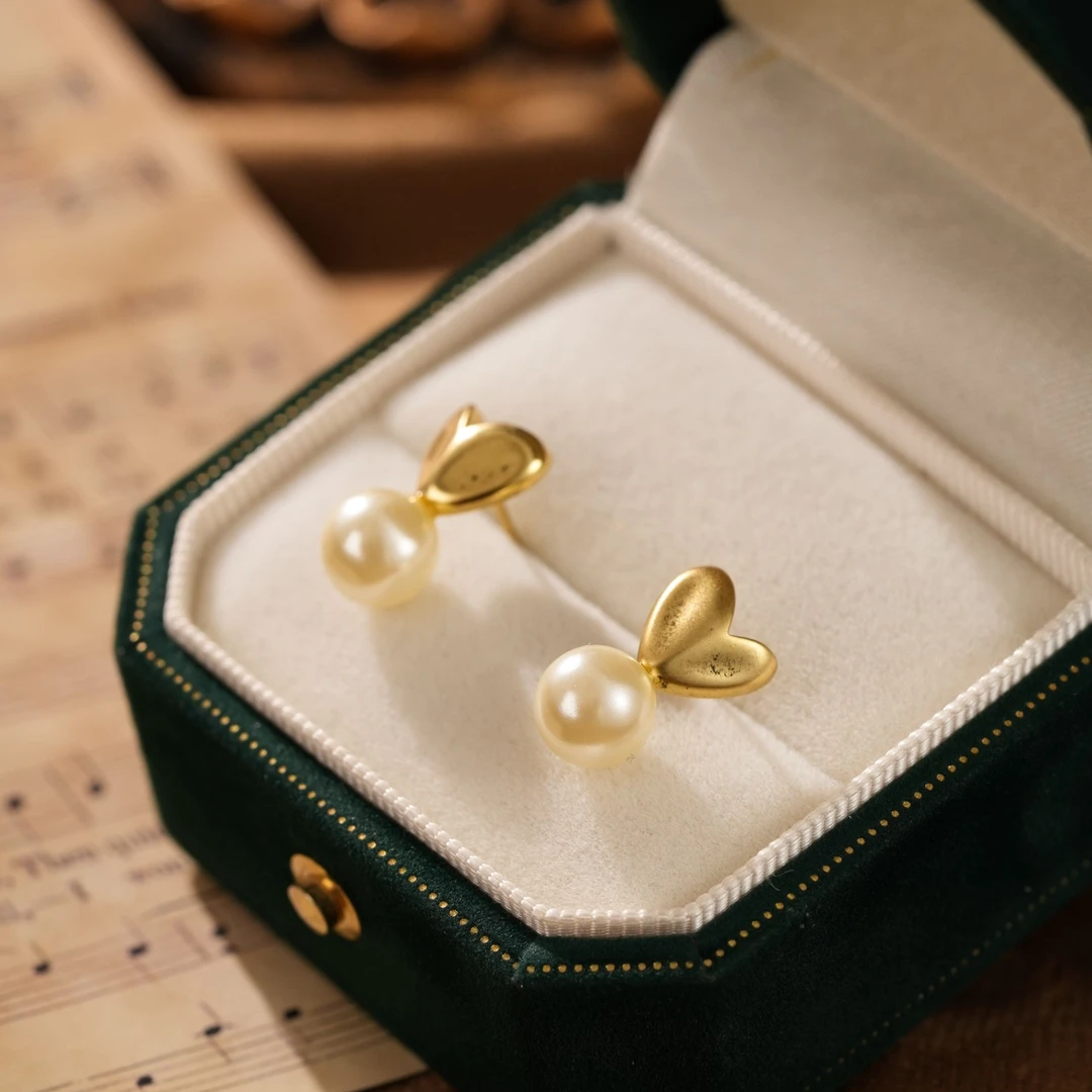 合金仿珍珠耳饰 《小兔子》珠珠耳钉ZG-01038