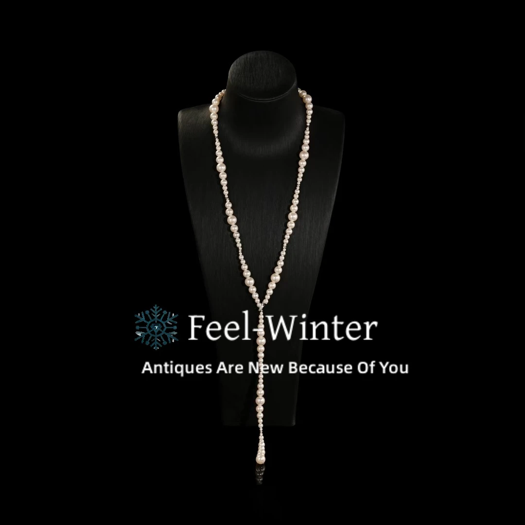 合金仿珍珠项链 春季新款法式气质Y字链吊坠款项链ZG-0955