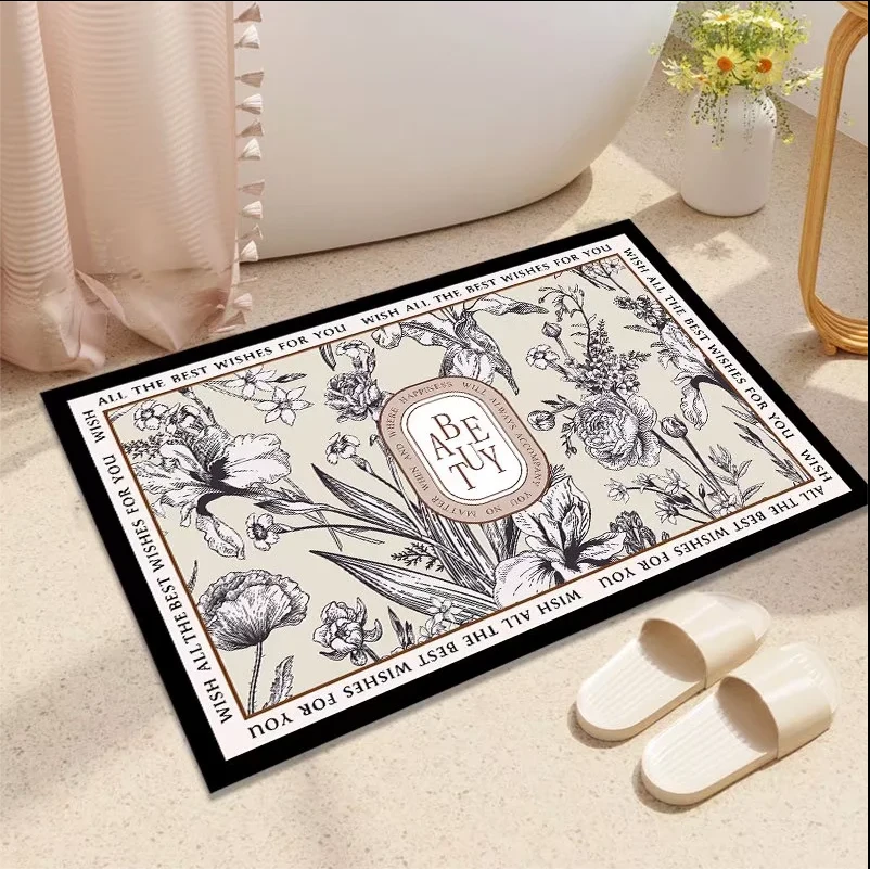 家用硅藻泥入户门浴室卫生间洗手间吸水垫防滑垫子速干脚垫地垫