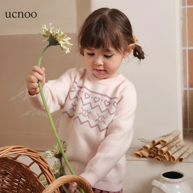 UCNOO与虫法式儿童毛衣套头针织衫冬北极绒保暖针织小童毛衣