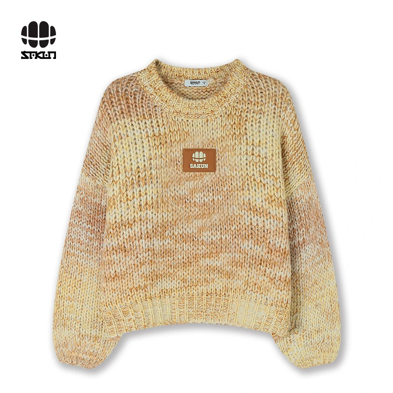 SNKLN长袖情侣款复古宽松针织衫春秋款休闲百搭上衣 3143-1314290