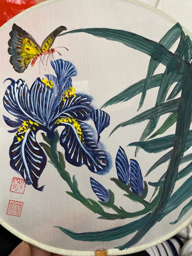 Js55:七寸高密真绢扇熟绢空白款【5把/组】