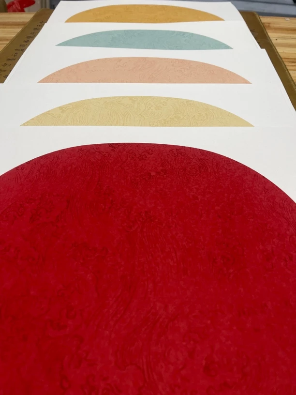 A124:五色瀛海宣纸画片33×33半生熟10张一包【2包一组】