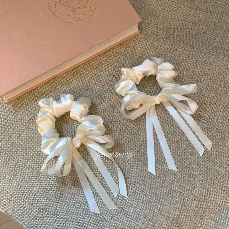 法式飘带大肠发圈ins女头花气质女简约冷淡风蝴蝶结网红韩国日系