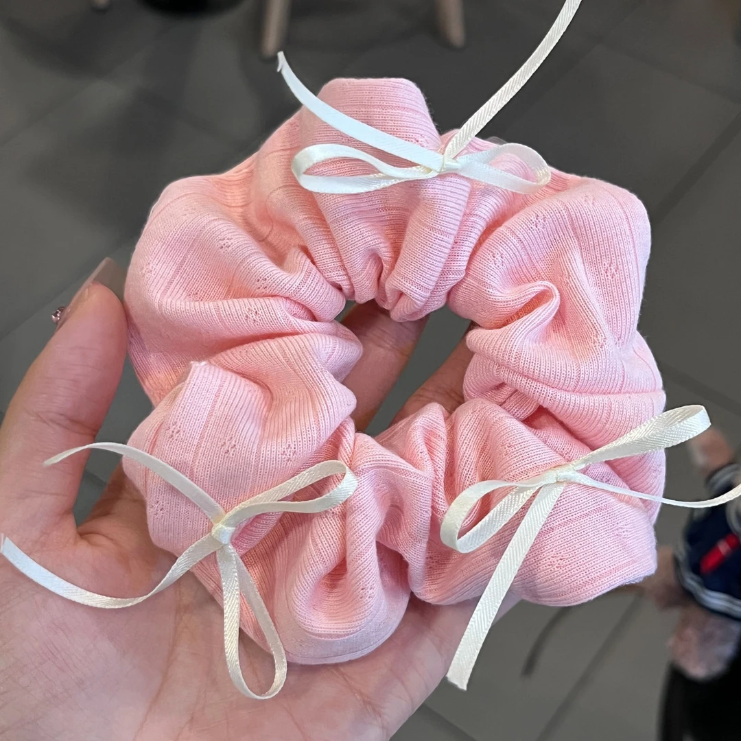 温柔蝴蝶结大肠发圈女春高级感少女韩系大号甜美粉色发绳头绳发饰