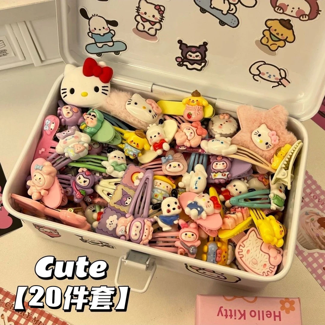 20个装~三俪鸥bb夹ins少女可爱刘海边夹卡通简约发夹儿童发卡学生