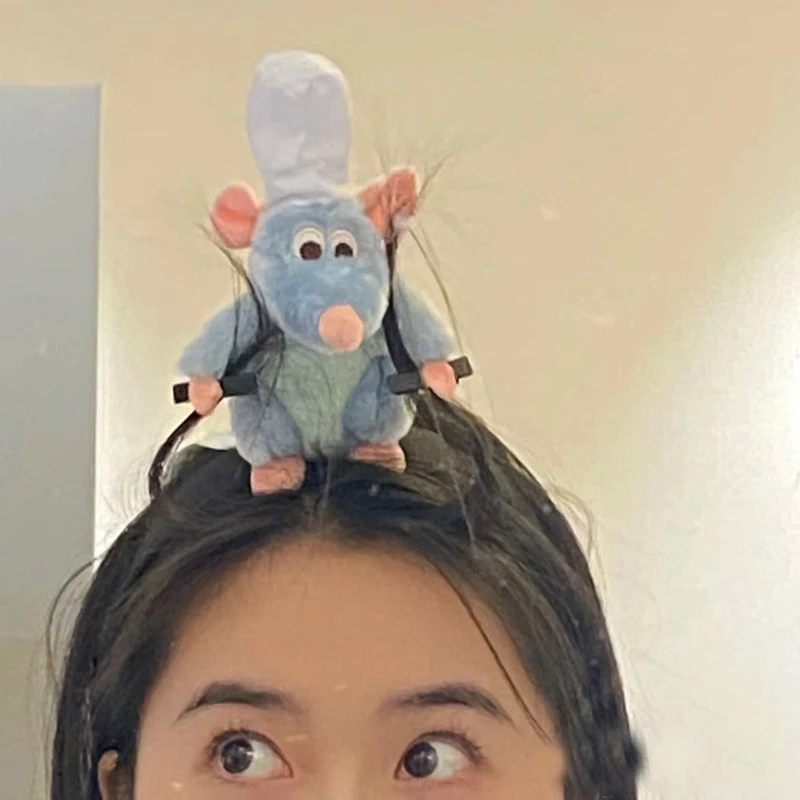 网红同款料理鼠王发箍卡通毛绒ins洗脸发饰日系可爱少女韩版头饰