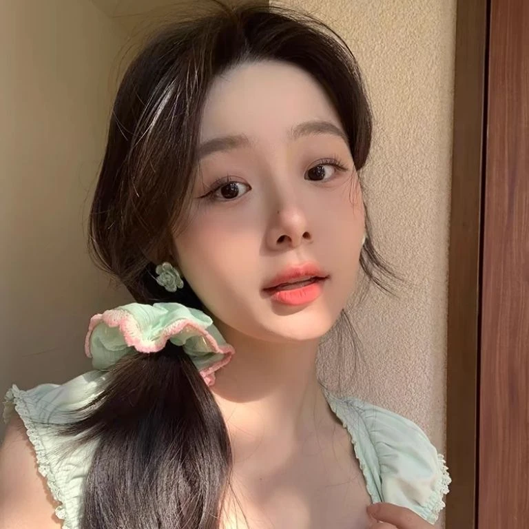 薄荷氧气~早春出游大肠发圈女2024新款高级感韩式头绳发饰头饰
