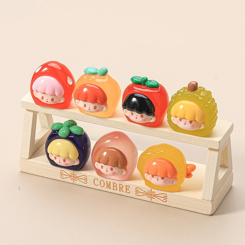 【九宫格+直播拆】夜光水果阿卓卡通立体树脂diy摆件萌粒