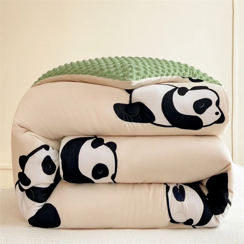 加厚保暖豆豆绒被子被芯雪花绒冬被加绒棉被褥学生单人宿舍春秋被