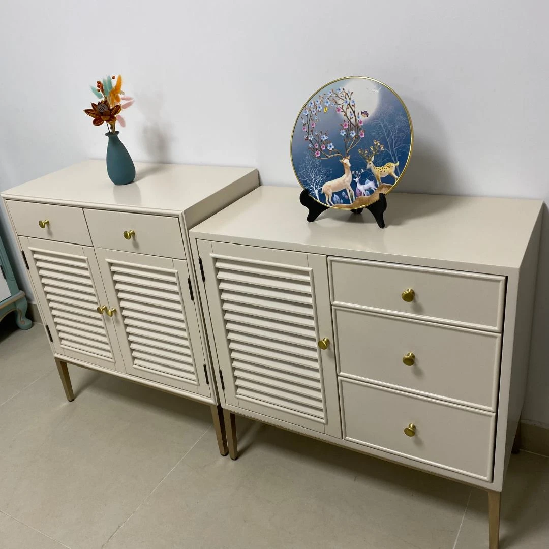 欧美式收纳柜储物柜边柜抽屉三斗一门两门斗柜卧室柜客厅柜床边柜