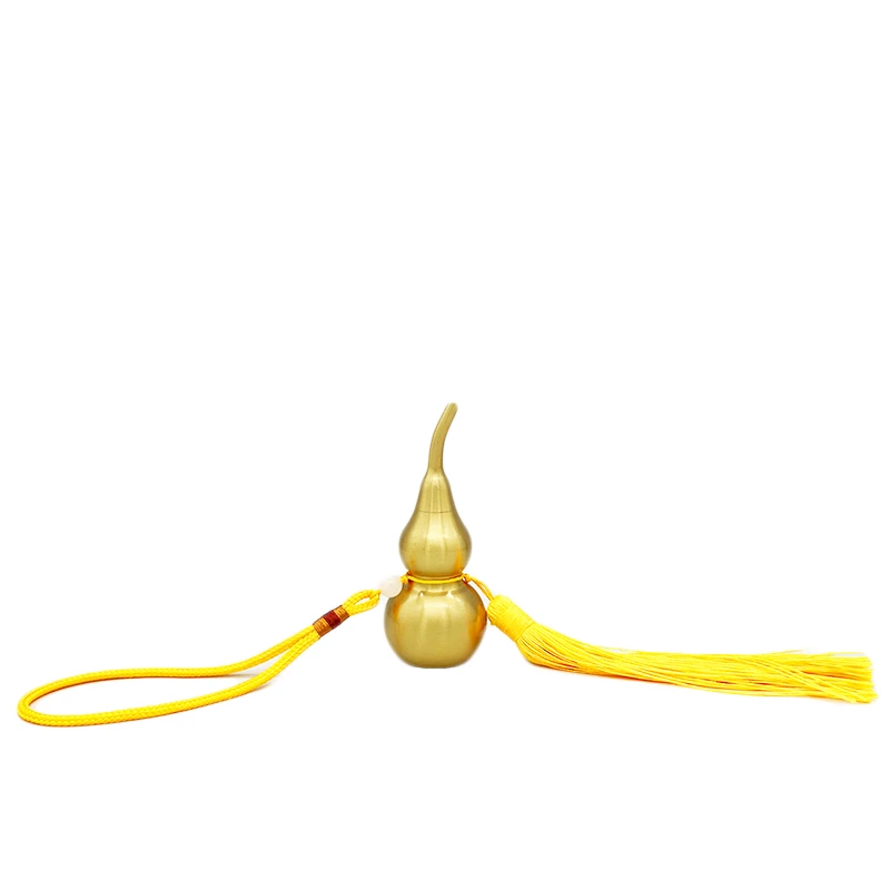 黄绳铜葫芦开口空心铜葫芦黄铜汽车挂件精致客厅卧室门对门挂饰