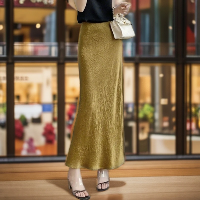 显瘦半身裙女新中式夏季百搭时尚轻奢复古新款中后妈裙夏季薄款
