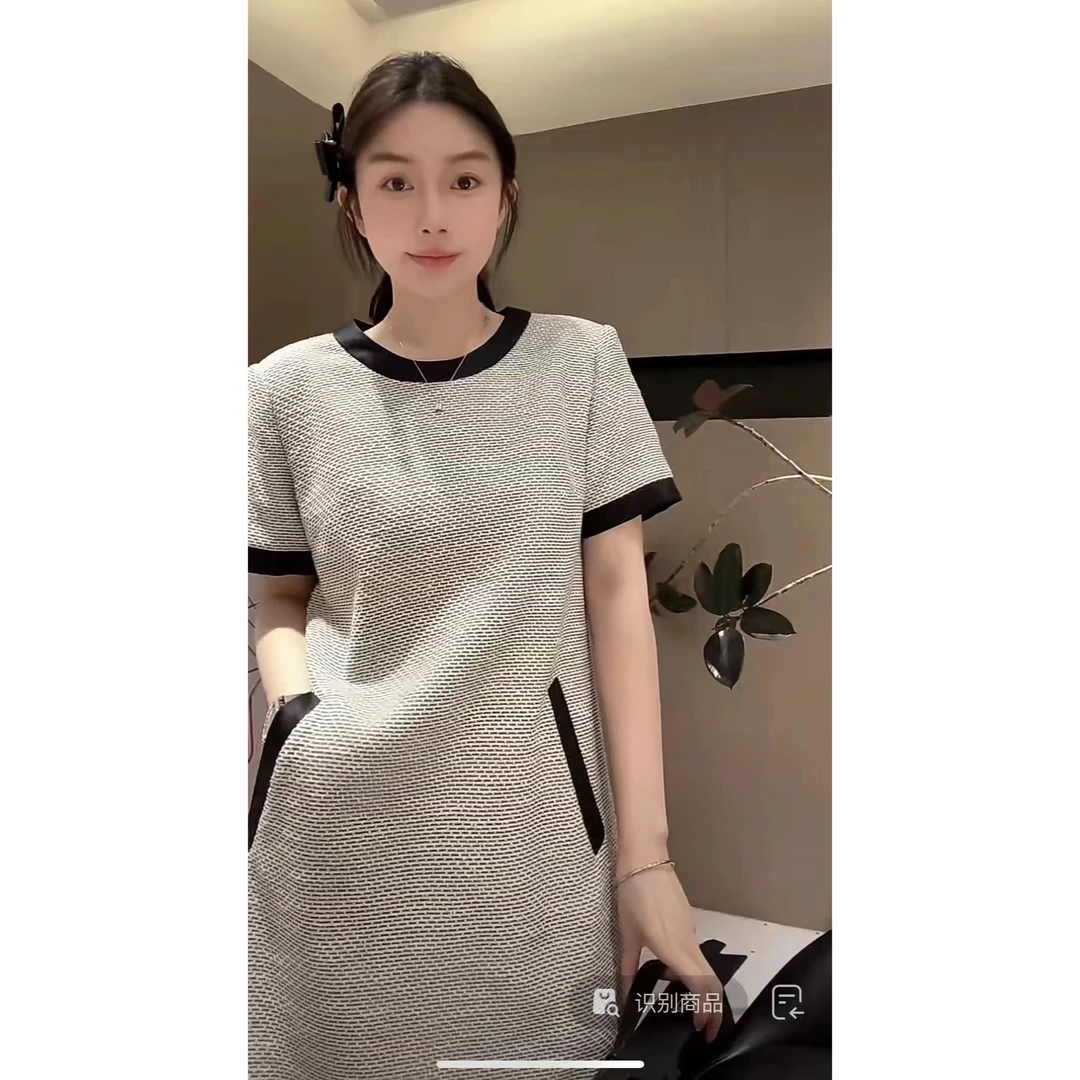 ZHUIMU.【灰色日记】高级感精致灰小香风圆领宽松连衣裙ZM7258.