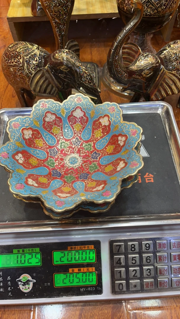 一对巴基斯坦进口手工果盘