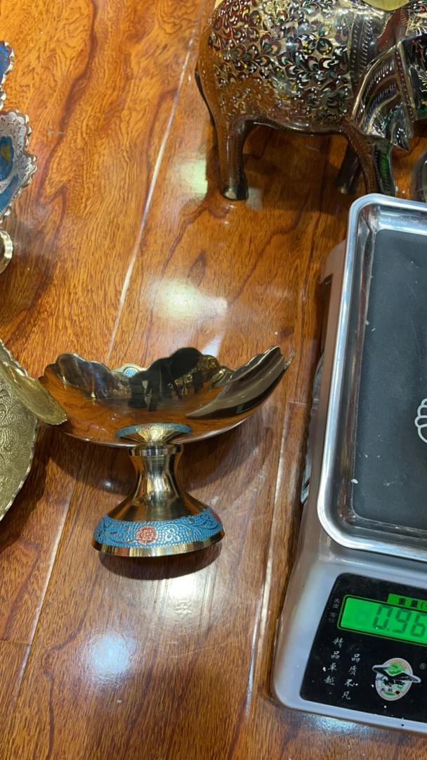 一个口径19纯铜巴基斯坦手工果盘