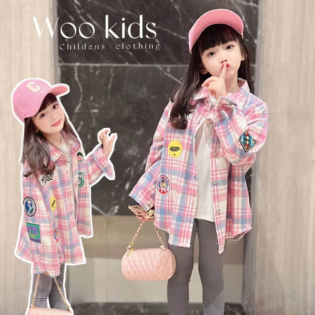(现货)WOOKIDS亲子童装“美式格子”定制儿童衬衫加厚衬衣W23092503
