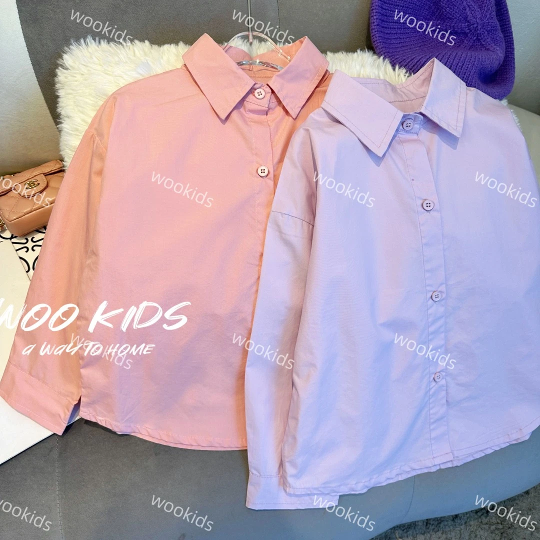 （现货）亲子童装“高定色彩”翻领衬衫儿童春款衬衣 W23013001