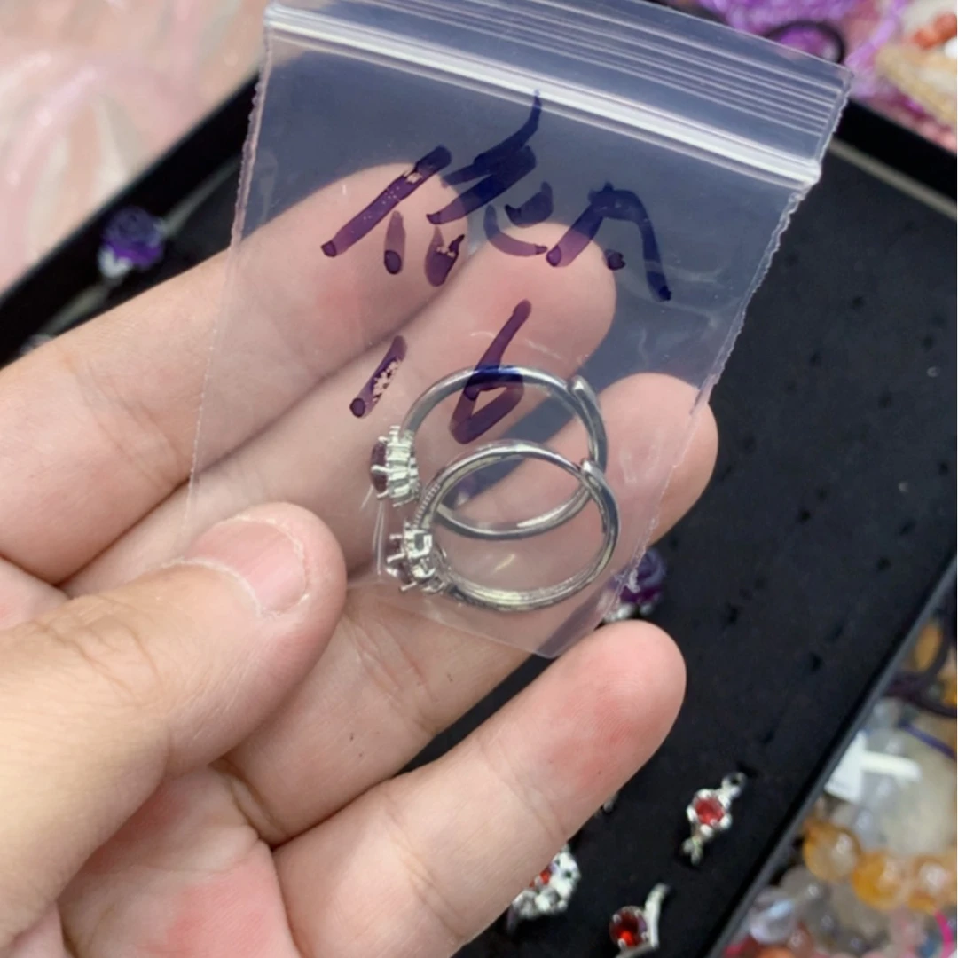 【闪购商品】烟晶手链银S925镶嵌戒指2个