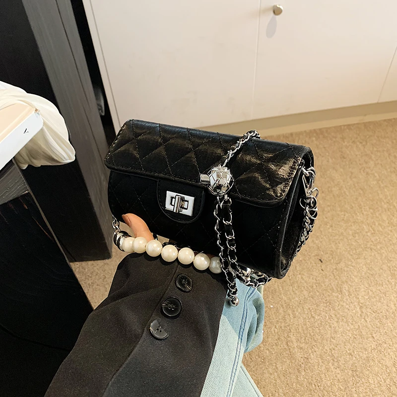 高级轻奢小香风珍珠系列精致手提斜跨包
