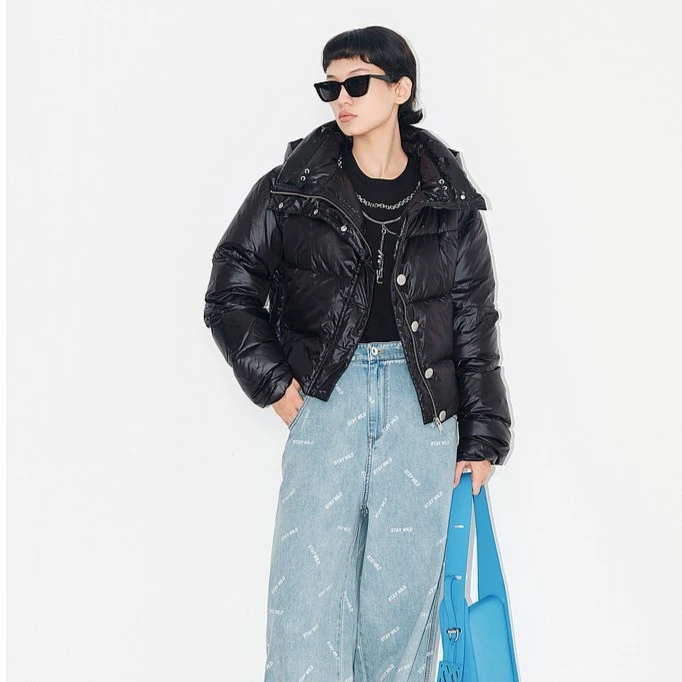 MASFER.SU潮流百搭宽松时尚短款设计师黑色冬季羽绒服B1AY4540Y