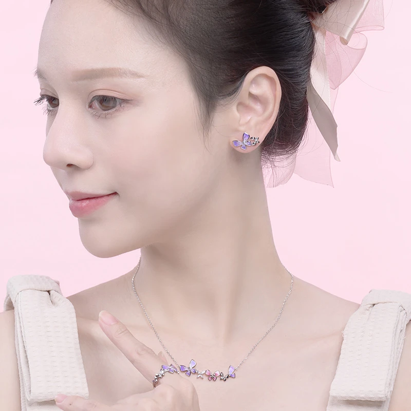 kaila光之蝶秋冬系列组合秋冬送礼光之蝶项链+手链+耳环+戒指