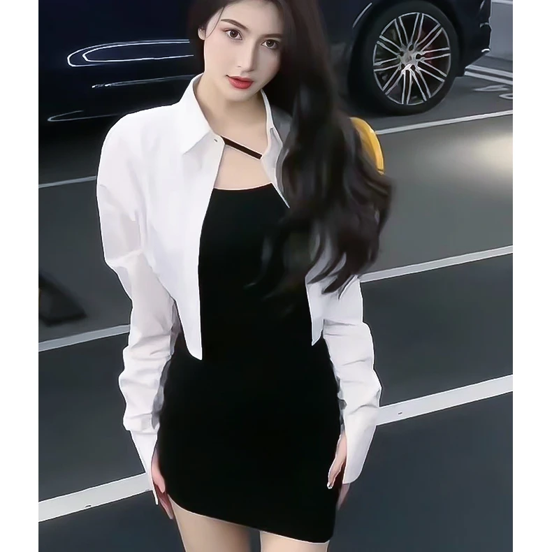 2025新款设计感修身显瘦露肩连衣裙时尚百搭法式高级短款小外
