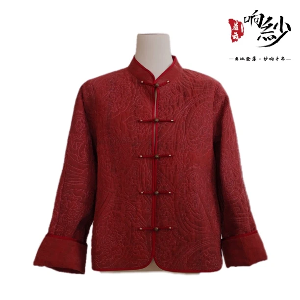 【着雲响纱】2023秋冬中式休闲盘扣长袖保暖棉服外套2037