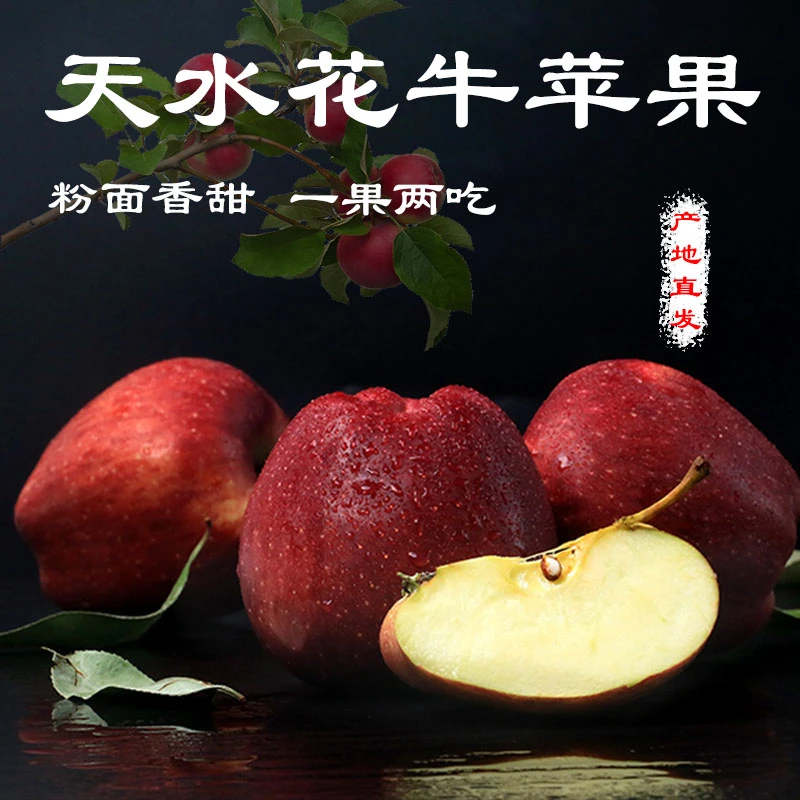 BIGUOYUAN/碧果园甘肃花牛苹果原产地新鲜应季装8个装